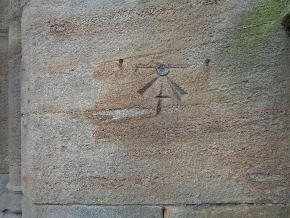 Close-up of a bench mark at Leeds Minster (taken Nov 11 2015).