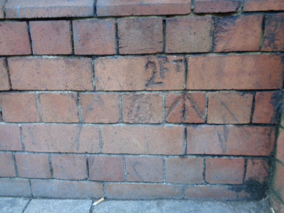 Close-up of the carved marks on Bishopgate (taken Dec 8 2015).