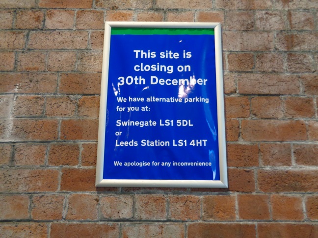 Sign by the Dark Arches roadway (taken Dec 23 2015).