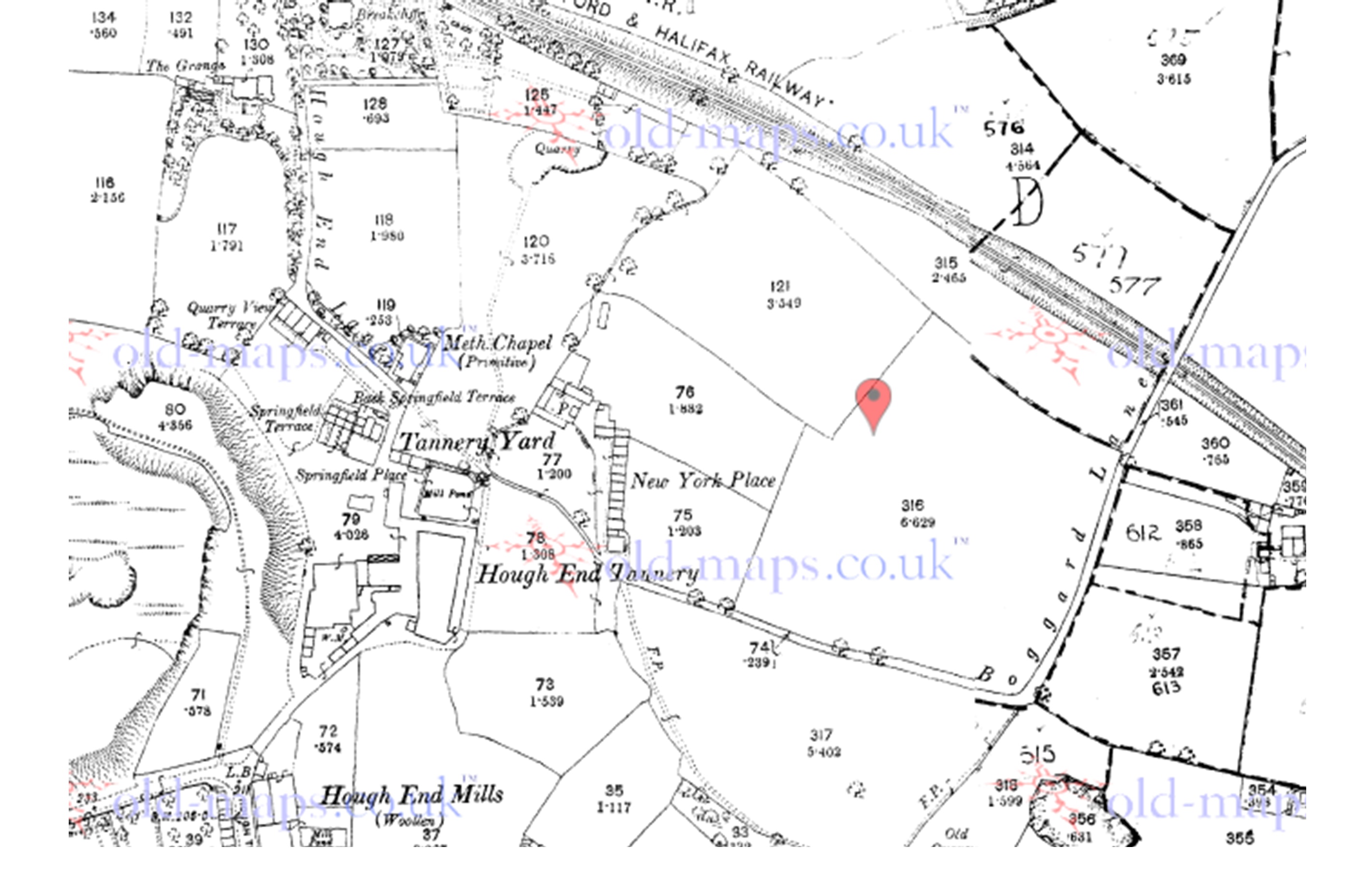 Taken from an 1890-1893 map in the Old Maps UK website.