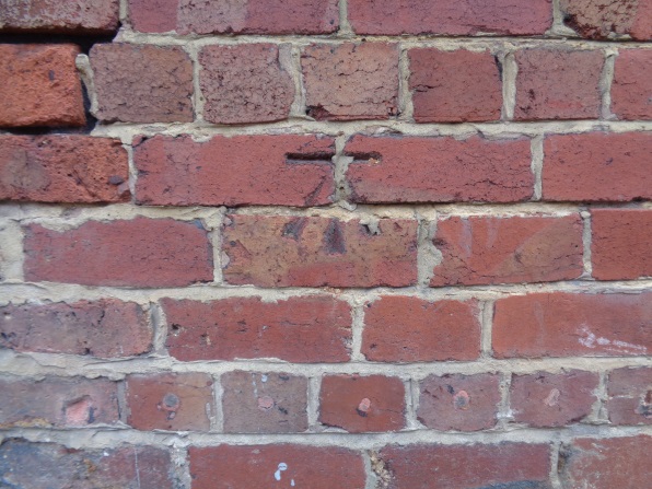 Close-up of the Bench Mark just on the Calls frontage of The Old Brewery building on High Court Lane and the Calls (taken Feb 23 2016).