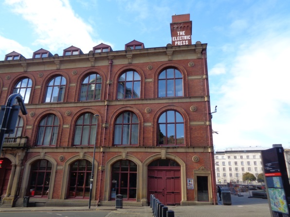 Location of the carved 'F' on the Cookridge Street frontage of the Electric Press building (taken Feb 24 2016).