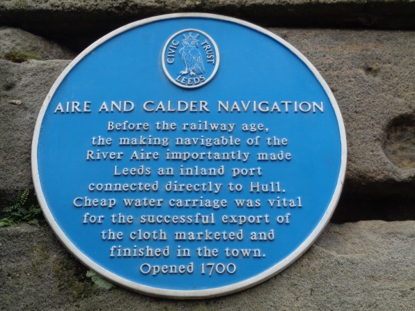 Close-up photo taken on March 8 2016 of the Blue Plaque on Riverside Court (off The Calls).
