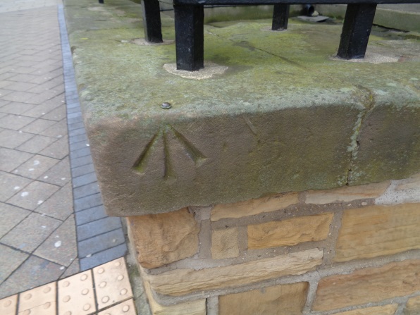 Close-up of the Bench Mark on Leeds Cathedral (taken March 10 2016).