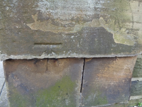 Close-up of the Bench Mark at the junction of York Street and Church Lane, Leeds (taken March 15 2016).