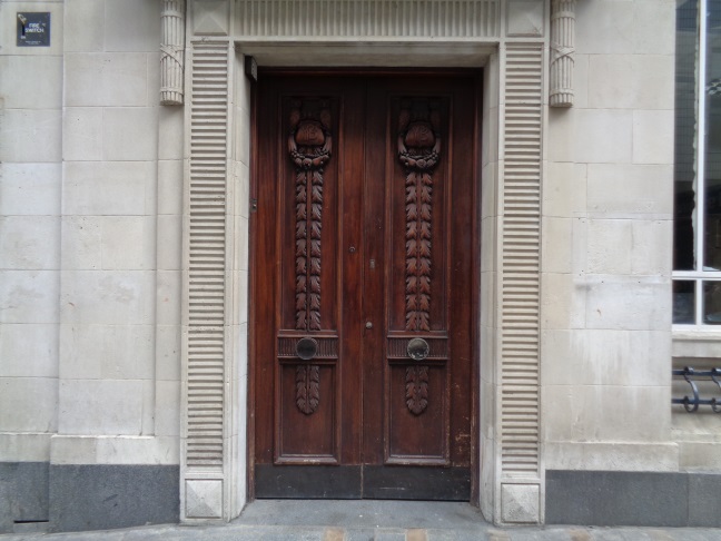View of the full door on the now closed Yorkshire Bank (at one time the Yorkshire Penny Bank) on Kirkgate between Vicar Lane and Briggate (taken April 14 2016).