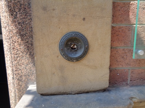 Old bell push button on the Head of Steam bar, Mill Hill, Leeds (taken June 9 2016).