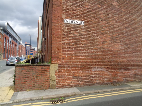 BM on Back York Place, with Queen Street to the left (taken June 22 2016).