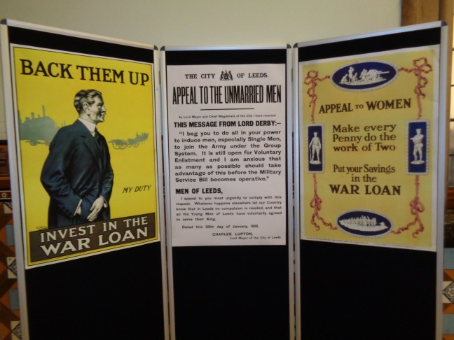 Part of a display in the Central Library, Leeds, that relates to World War 1 (taken June 30 2016).